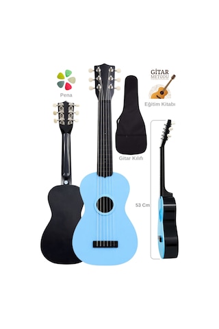 Yankı Cg-16bl Oyuncak Gitar Seti 3-11 Yaş Çocuk Gitarı 53cm 6 Telli Eğitim Kitabı, Kılıf Ve Pena Hediyeli - 86973644213