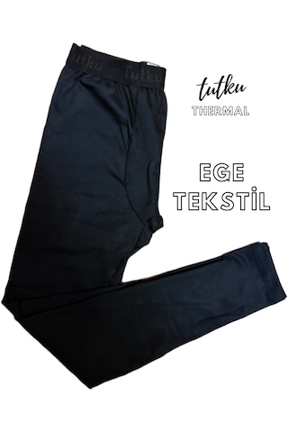 Tutku 0125 Erkek Termal Tayt İçlik Kışlık Tek Alt SiYAH
