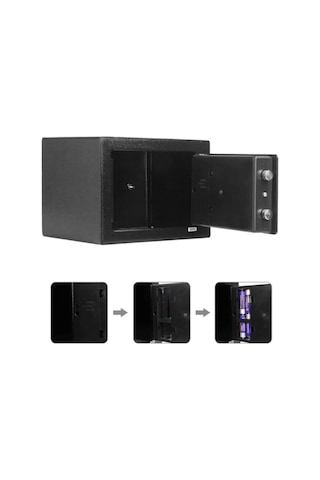Lexroo Pro Seri Elektronik Şifreli Para Çelik Ve Otel Kasası 3 Mm Montaj Ekipmanları Hediyeli