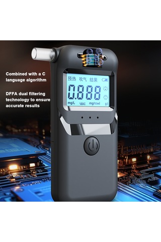 Kangvka Portatif Alkol Testeri: Solunum İle Ölçüm, Lcd Ekran, 3 Renkli Işık, Sesli Bildirim, 50 Geçmiş Kayıt Depolama