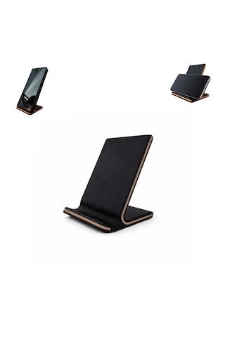 Özel Üretim Telefon Standı Telefon Tutucu Masaüstü Vb. İçin Özel Tasarım Ebat: 10,3 Cm X 6,9 Cm X 7 Cm Siyah - Kahverengi