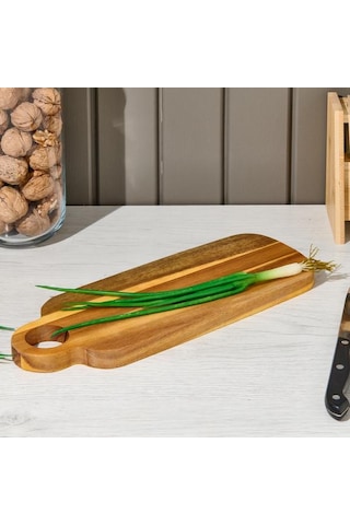 Naturalove Akasya Dikdörtgen Kesme Tahtası - Kahverengi - 32x12 Cm Kahverengi