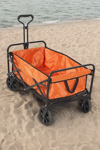 Çok Amaçlı Katlanır Plaj Kamp Piknik Eşya Taşıma Arabası Turuncu