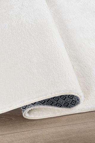 Vl Comfort Peluş Halı Gri Overloklu Ekru