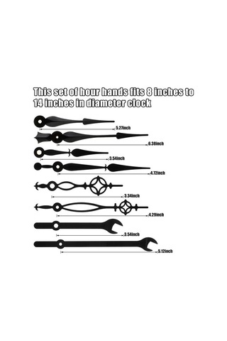 Goldenqian 14 Stil Saat Hareket Mekanizması, Geçmeyen Saat Ibreleri, Kendin Yap Jrawdt Siyah