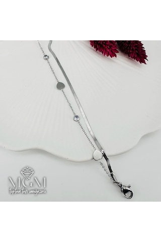 Mepa Rodyum Çelik Bileklikler 16+5 Cm Uzatma Payı - Kbl0147 Najmaddin Altın