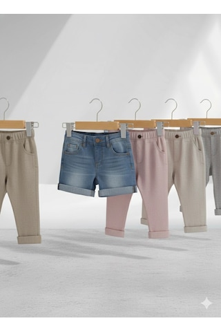 Naturel Bebek Ahşap Pantolon Etek Askısı Gümüş Kancalı 10 Adet Naturel