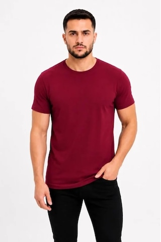 Defymoda Erkek Basic Tişört Bisiklet Yaka Kısa Kol Günlük Yazlık Slim Fit T-shirt - Bordo