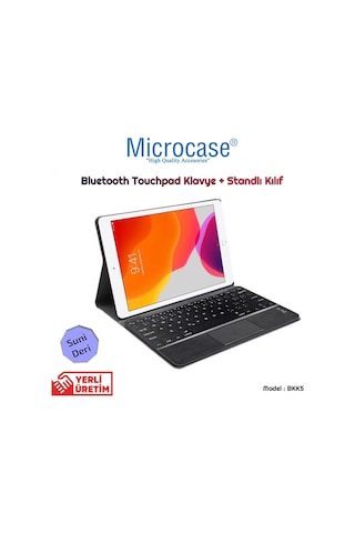 Apple Uyumlu iPad 7.Nesil 10.2" 2019 Bt Touchpad Klavyeli Standlı Kılıf - Bkk5