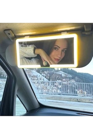 Fastbuy Dream011 Siyah Led Araç Makyaj Aynası - Yolcu Tarafı, Pratik Düzeltmeler İçin, Tüm Araçlar İçin Uygun Siyah