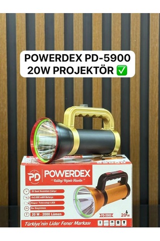 Pd-5900 El Feneri 20w 2000 Lümen Su Geçirmez Çok Renkli