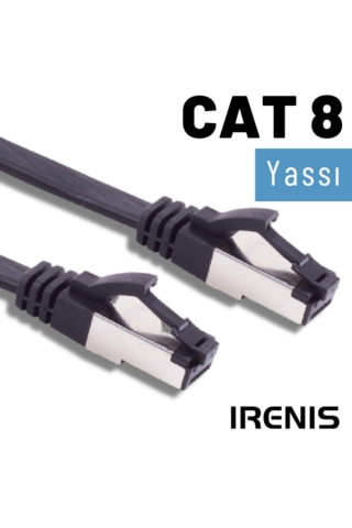 Irenıs 10 Metre Cat8 Yassı Ftp Lsnh Ethernet Patch Kablo Irenıs 10 Metre Cat8 Yassı Ftp Lsnh Ethernet Patch Kablo