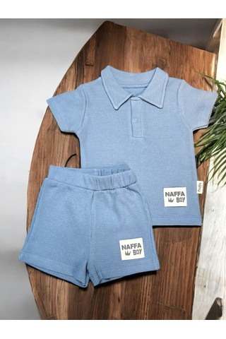 Erkek Bebek Şortlu Takım mavi