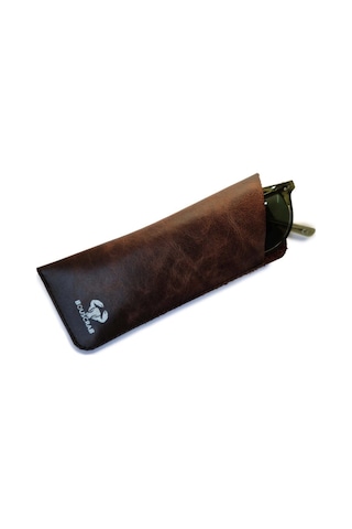 Bouscrab Gerçek Deri Gözlük Kılıfı Acı Kahverengi