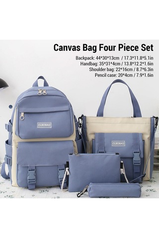 Kangvka Büyük Kapasiteli Kore Tarzı Kadınlar İçin Keten Çanta Seti - Günlük Ve Seyahat İçin Şık Ve Pratik Blue