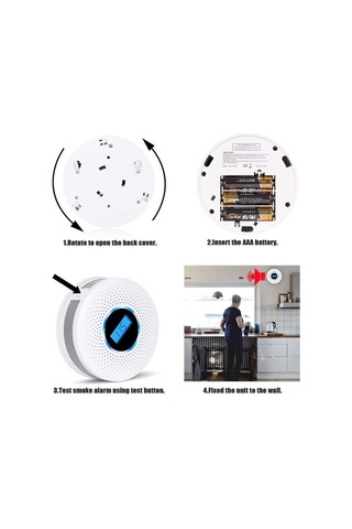 Springsun Kombine Sigara Ve Karbon Monoksit Alarmı - Elektrokimyasal Sensörlü, Yüksek Hassasiyetli, 85db Yüksek Sesli Ev & Ofis Güvenlik Alarmı