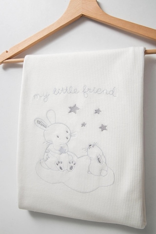 Sevimli Buluttaki Tavşan Desenli 10 Parça Kutulu Yenidoğan Hastane Çıkışı Zıbın Seti Ekru