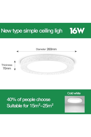 Canmeıjıa Yeni Kuş Yuvası Led Tavan Lambası 26cm 16w/30w/50w/70w Süper Parlak Tavan Işıkları Oturma Odası Yatak Odası İçin Yüzeye Monte 16w Cold White