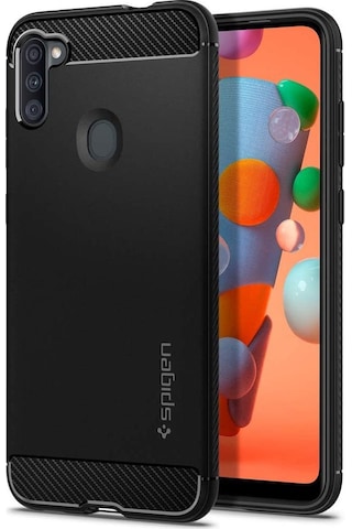 Spigen Galaxy M11 / Galaxy A11 İle Uyumlu Kılıf Rugged Armor Matte Black