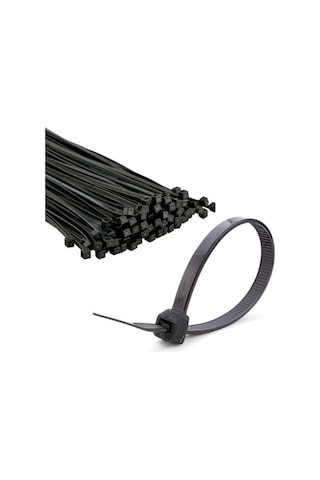 Siyah Kablo Bağı Plastik Cırt Kelepçe 4.8x300 Mm 30 Cm 100 Adet Crtsyh30