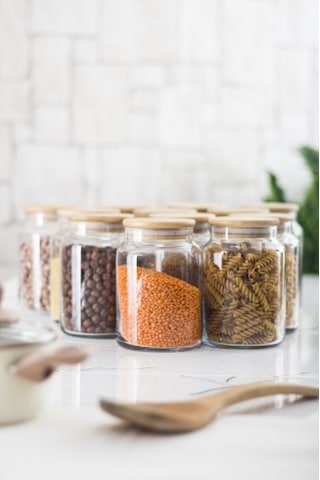 12 Li Set Bambu Kapaklı Cam Kavanoz & Erzak Saklama Kabı 800 Ml Orta Boy Vakum Kapak Diğer