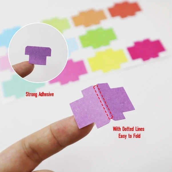 Wangxi 5 Renkli Yapışkanlı İndeks Etiketleri 60lı Set Kitap Notları Sayfa İşaretleme Ve Planlama Çıkartmaları