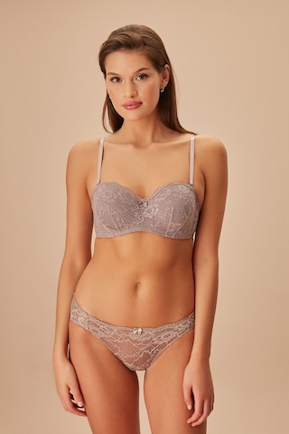 Suwen Lacy Yarı Destekli Straplez Sütyen Sw8371100 Vizon