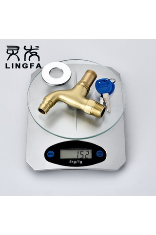 Yaozixa Bakır Kilitli Musluk - 4 Noktalı Hırsızlık Önleyici, Anahtarlı Küçük Musluk, Elektro Kaplamalı Bakır Gövde