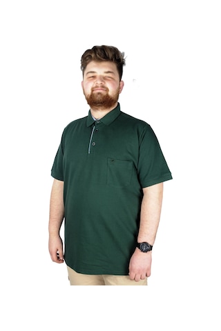Mode Xl Erkek Tshirt Polo Yaka Cepli Klasik Pike 20552 Nefti 001