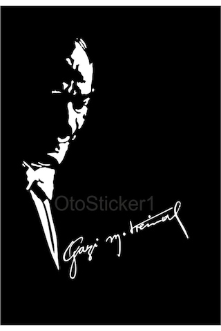 Atatürk Silüeti Ve Gazi Mustafa Kemal Imza Stickeri Atatürk Imza