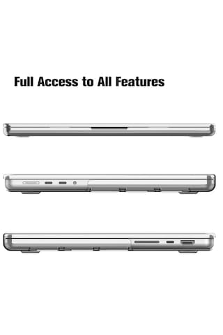 Apple Uyumlu MacBook Pro 16" M1 - M2 Hard Shell Sert Kapak Kılıf - Şeffaf
