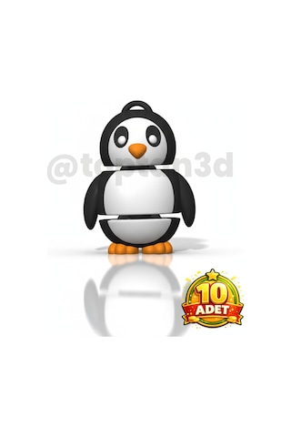 10 Adet Penguen Anahtarlık Hareketli, Hediyelik, 3d Oyuncaklı Anahtarlık