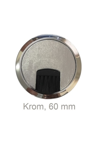 Adilon Masa Üstü Kablo Kanalı Deliği Kapağı, Krom, Masa Kapağı 6 Cm