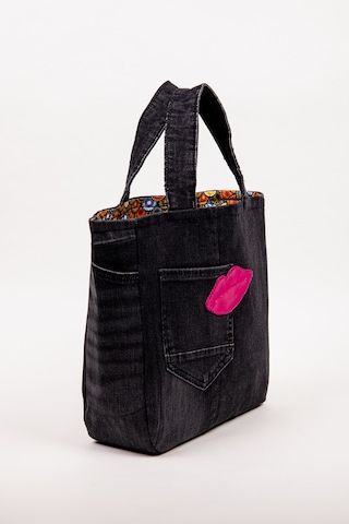 Fabric Craft Bag Kadın Denim Çanta Kot Kumaş Tote El Çantası Günlük Kullanım Büyük Boy 39x30 Kot Lacivert