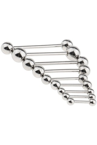 Homyl 9 Parça Paslanmaz Çelik Dil Halkası Kaş Meme Gümüş