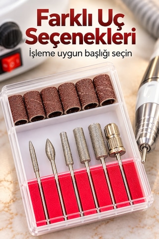 Tırnak Törpü Cihazı Metal Uçlar Ve Zımpara Bantlarıyla Tkndy-bsva4969