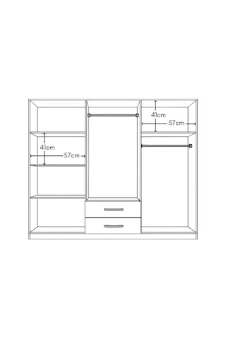 Metalia Metalia Gm066 Delüx 6 Kapılı 2 Çekmeceli Gardrop Beyaz