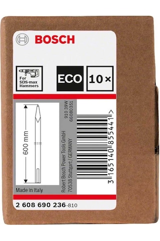 Bosch SDS-Max 600 mm Eko Sivri Keski 10'lu - 2608690236