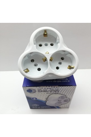 Depa 3'lü Topraklı Golyat Priz Papatya Tasarım Priz Duvar Tipi Çoklayıcı Fiş 16a 250v 3500w