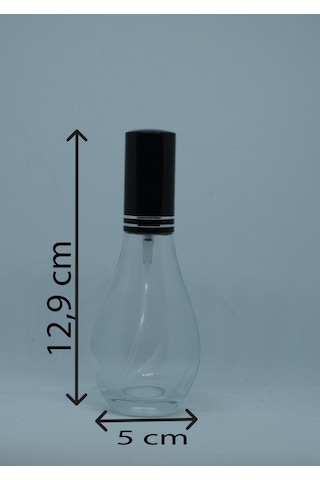 Parfüm Şişesi 70 ML 2 Adet Boş Ampul Şişe Siyah Metal Valf ve Kapak