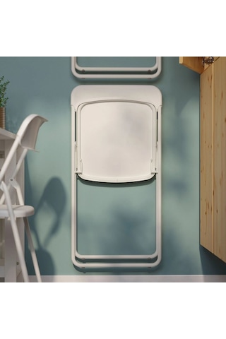 Vıhals Katlanır Sandalye Mutfak Sandalyesi Beyaz