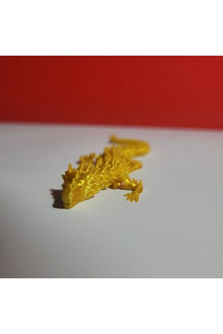 14 Cm 3d Baskı Altın Ejderha Figürü Detaylı Dekoratif Dragon Modeli Fantastik Masaüstü Süs