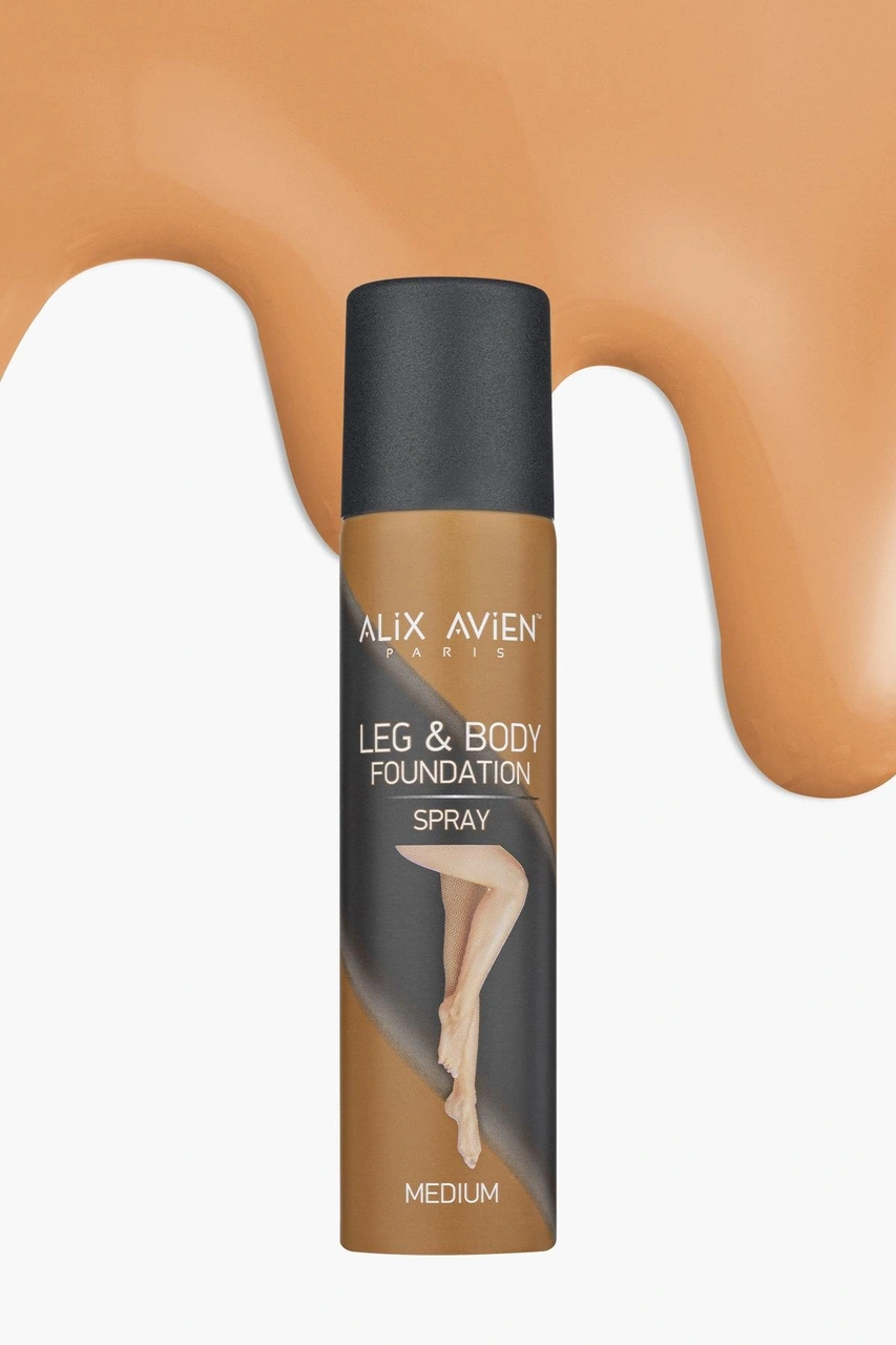 Alix Avien Bronzlaştırıcı Etkili Çatlak Ve Görünümü Önleyici Sprey Çorap Bacak Fondöteni Medium 75 ML