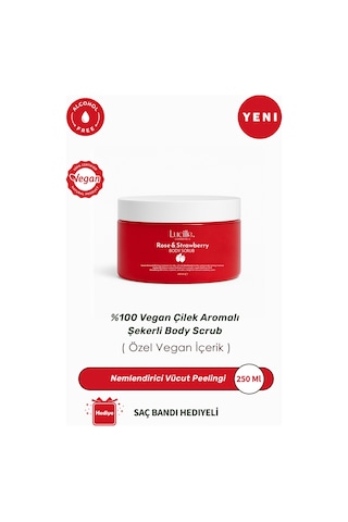 Lucille %100 Vegan Çilek Aromalı Vücut Scrub 250 ML