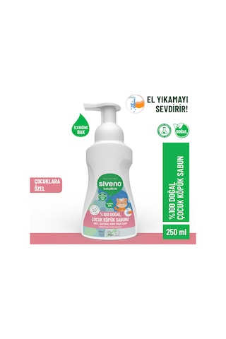 Siveno %100 Doğal Çocuk Köpük Kastil Sabun Zeytinyağlı Yoğun Nemlendirici Arındırıcı Bitkisel Vegan 250 ml