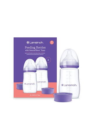 Lansinoh® 2 X 240 ML Biberon ve NaturalWave® Biberon Emziği (3 Ay+)