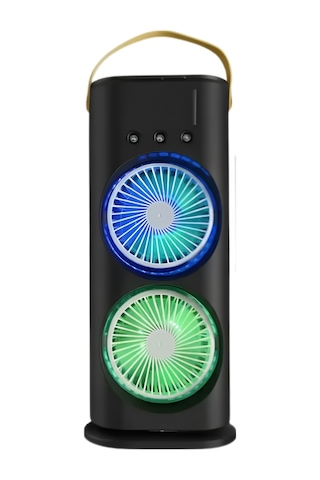 Rgb Işıklı Spreyli Masa Fanı Çift Motorlu Güçlü Üflemeli Taşınabilir Fan - Lisinya
