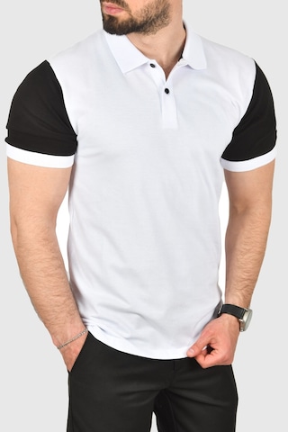 Deepsea Erkek Beyaz Dar Kesim Pamuklu Polo Yaka Tişört Slim Fit Nefes Alan Kıvrılmaz Polo Yaka Tişört 2503022 Beyaz