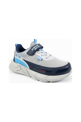 Minicup Kids Günlük Çocuk Spor Ayakkabı Anatomik Taban Hafif Sneaker Buz Lacivert Gri - Lacivert