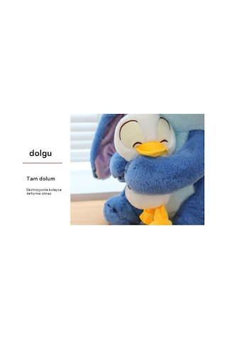 Lyon 30 Cm Sarılabilir Ördek Lilo Ve Stitch Peluş Oyuncak Bebek Mavi